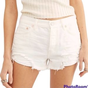 🎉HP🎉NWT Free People Loving Good Vibrations Cutoff Shorts Spring White|Size 24